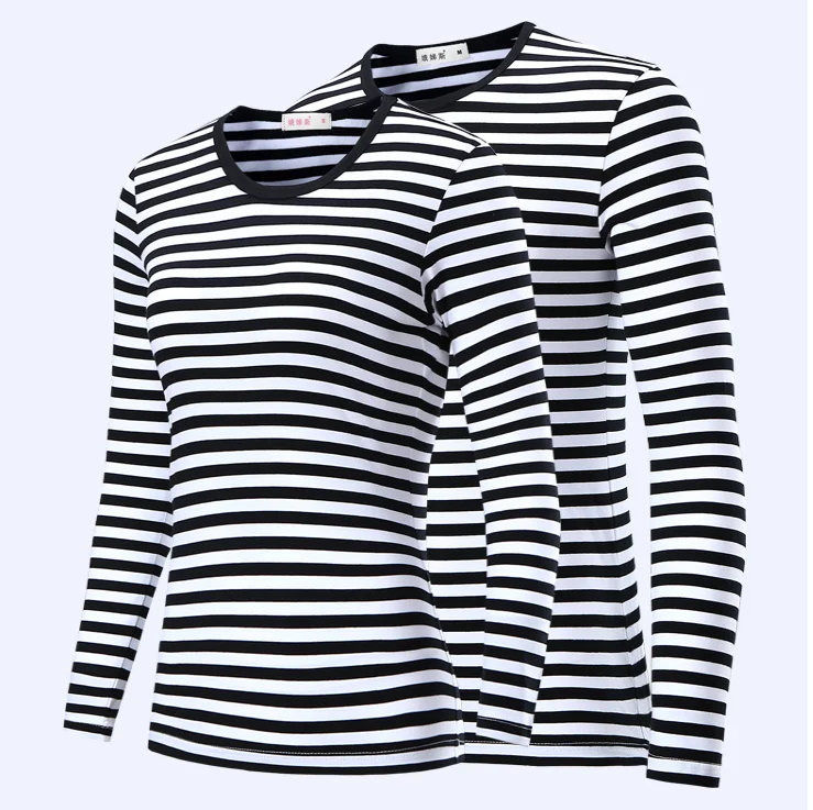 Men t-shirt for men clothing harajuku Women's t-shirt Slim Fit cotton Stripe Long sleeve tshirt Plus Size fashion T-shirts top