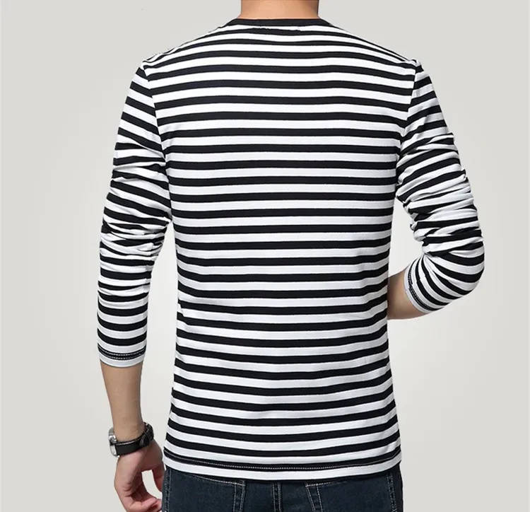 Men t-shirt for men clothing harajuku Women's t-shirt Slim Fit cotton Stripe Long sleeve tshirt Plus Size fashion T-shirts top