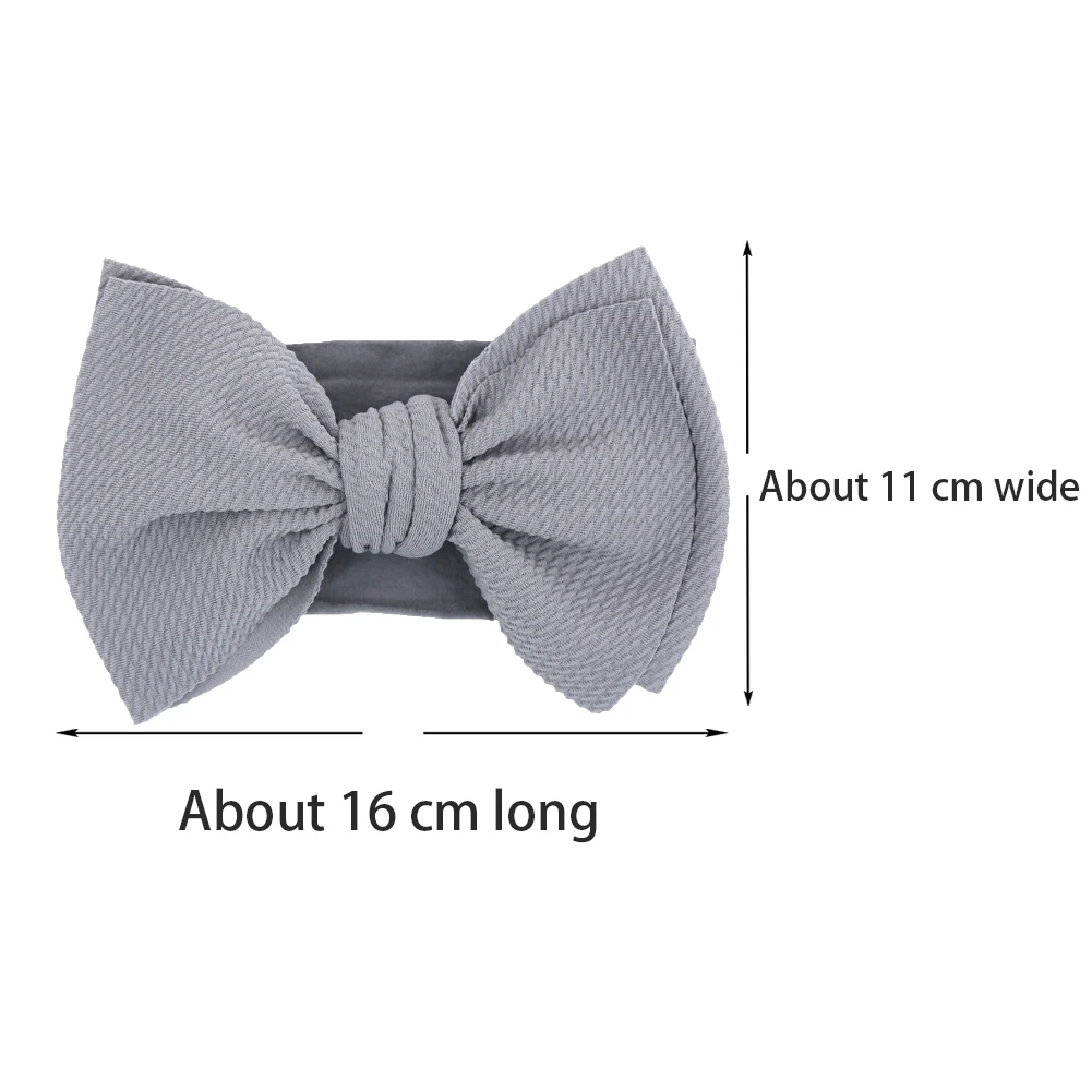 Solid Big Bow Topknot Headband for Baby Girls Elastic Nylon Hair Bands Handmade Newborn Fashion Turban Headwraps Accessories