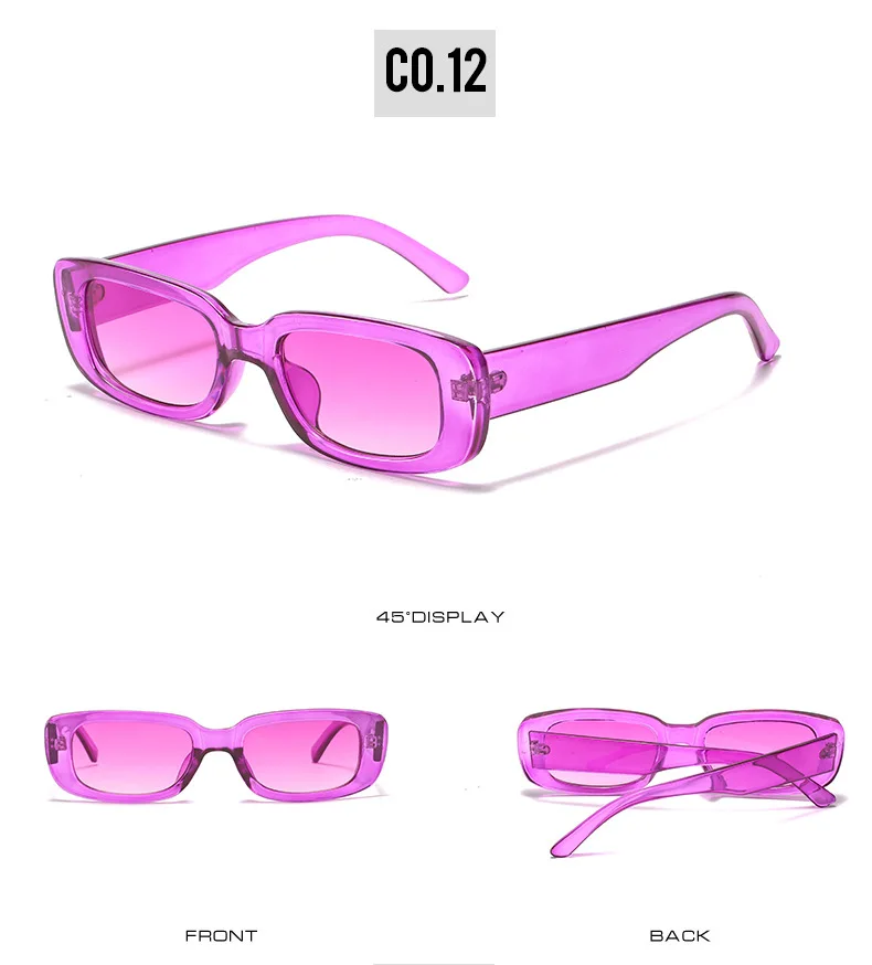 OEC CPO Small Square Sunglasses Women Plastic Frame Orange Gradient Sunglasses Female Trendy Brand Designer Eyeglasses UV400