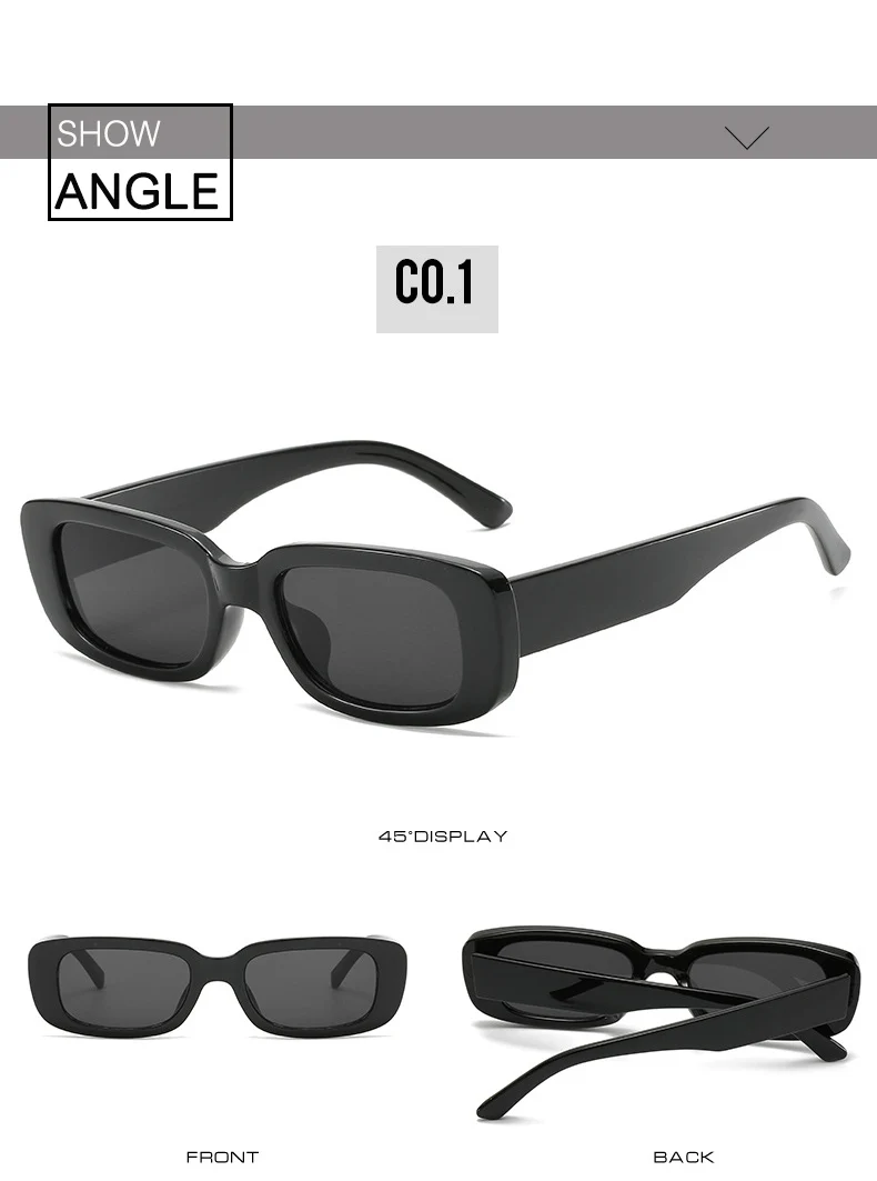 OEC CPO Small Square Sunglasses Women Plastic Frame Orange Gradient Sunglasses Female Trendy Brand Designer Eyeglasses UV400