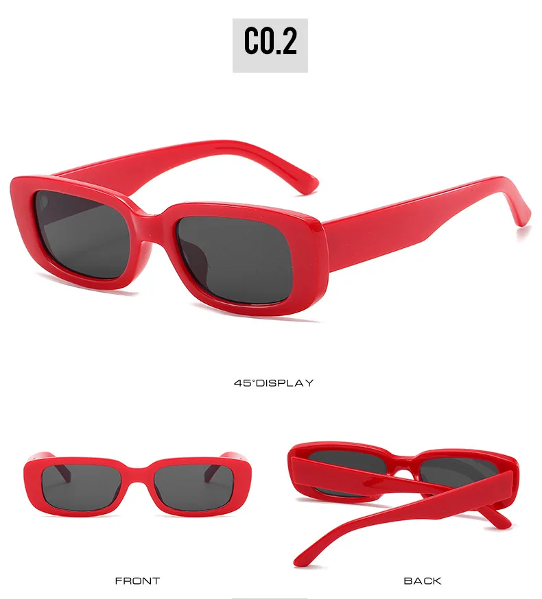 OEC CPO Small Square Sunglasses Women Plastic Frame Orange Gradient Sunglasses Female Trendy Brand Designer Eyeglasses UV400