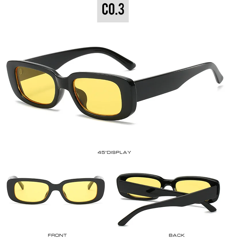 OEC CPO Small Square Sunglasses Women Plastic Frame Orange Gradient Sunglasses Female Trendy Brand Designer Eyeglasses UV400