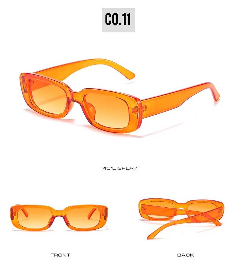 OEC CPO Small Square Sunglasses Women Plastic Frame Orange Gradient Sunglasses Female Trendy Brand Designer Eyeglasses UV400