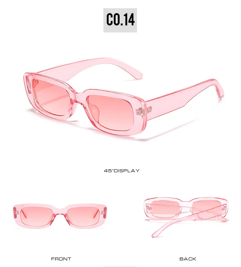 OEC CPO Small Square Sunglasses Women Plastic Frame Orange Gradient Sunglasses Female Trendy Brand Designer Eyeglasses UV400