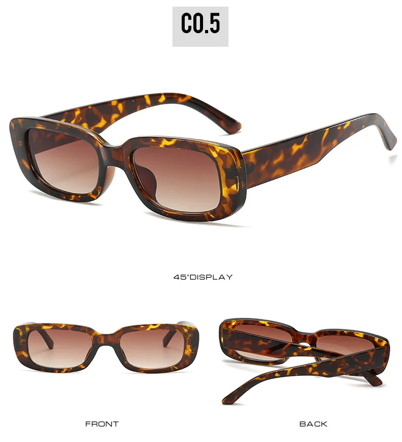 OEC CPO Small Square Sunglasses Women Plastic Frame Orange Gradient Sunglasses Female Trendy Brand Designer Eyeglasses UV400