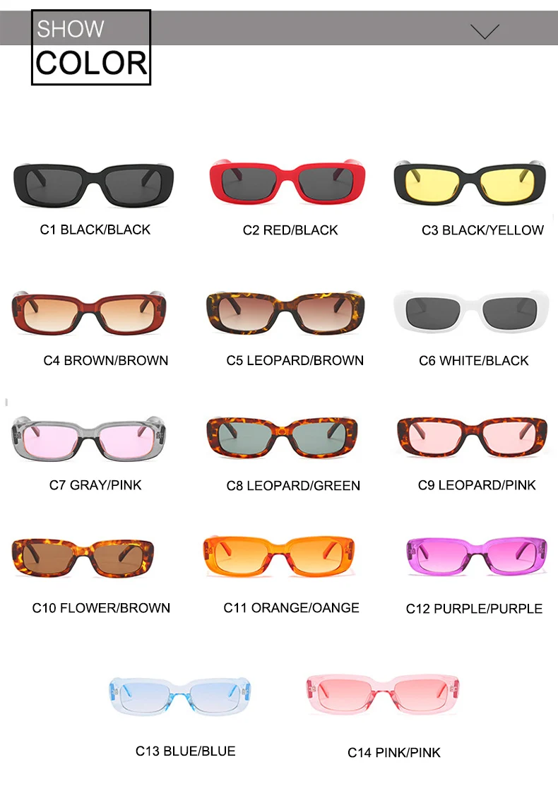 OEC CPO Small Square Sunglasses Women Plastic Frame Orange Gradient Sunglasses Female Trendy Brand Designer Eyeglasses UV400