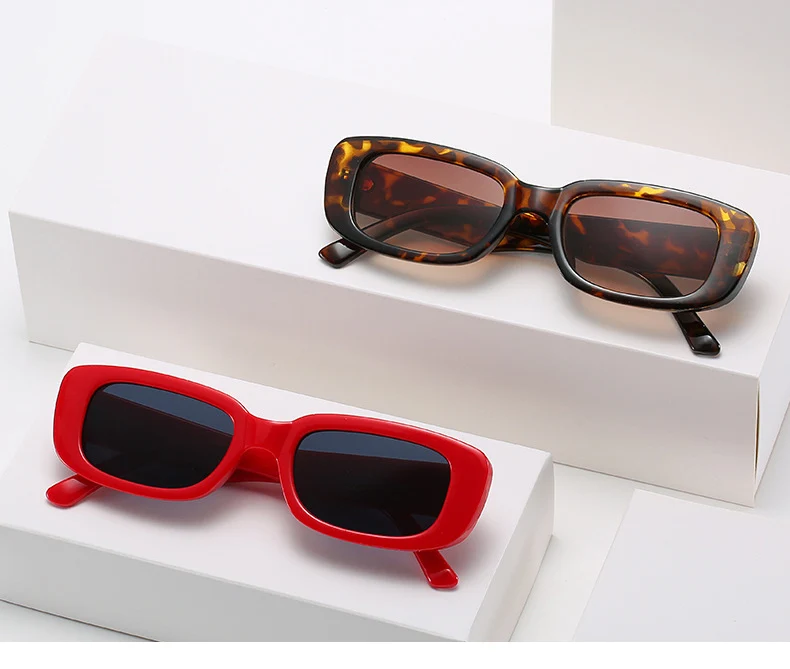 OEC CPO Small Square Sunglasses Women Plastic Frame Orange Gradient Sunglasses Female Trendy Brand Designer Eyeglasses UV400