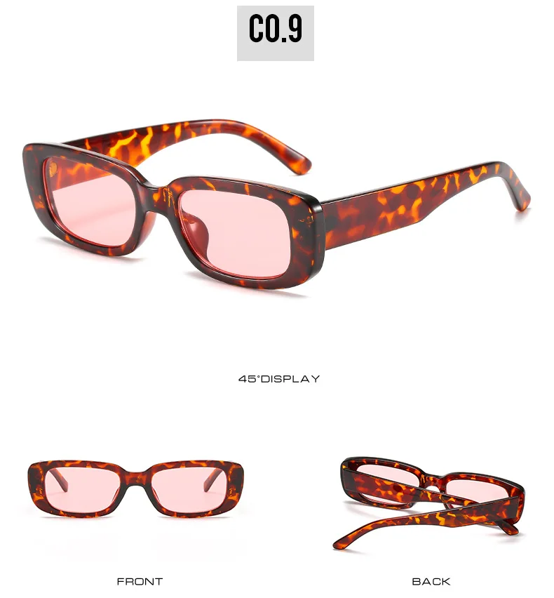 OEC CPO Small Square Sunglasses Women Plastic Frame Orange Gradient Sunglasses Female Trendy Brand Designer Eyeglasses UV400