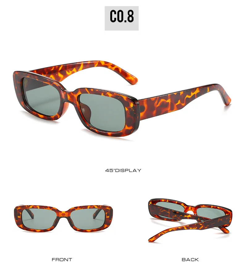 OEC CPO Small Square Sunglasses Women Plastic Frame Orange Gradient Sunglasses Female Trendy Brand Designer Eyeglasses UV400