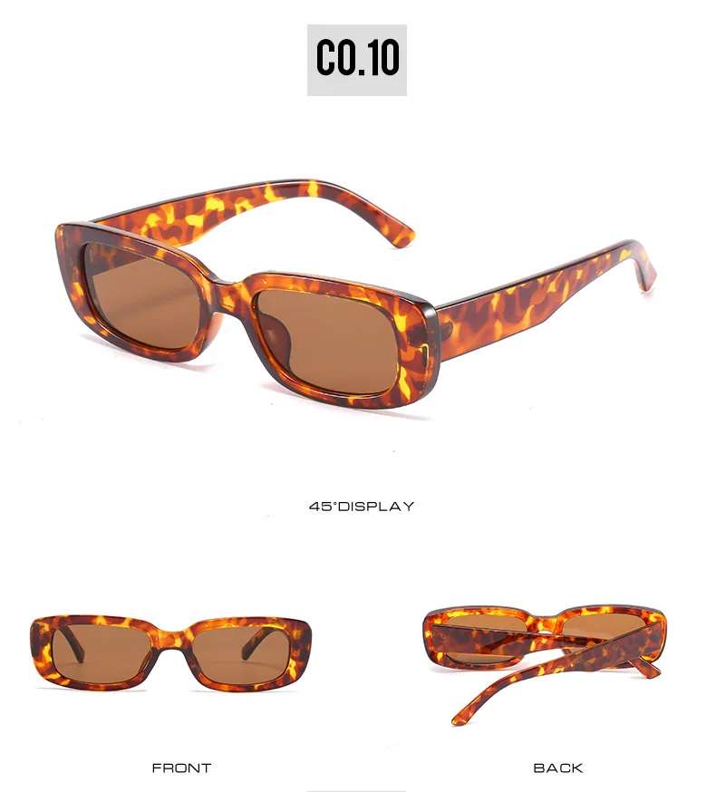 OEC CPO Small Square Sunglasses Women Plastic Frame Orange Gradient Sunglasses Female Trendy Brand Designer Eyeglasses UV400