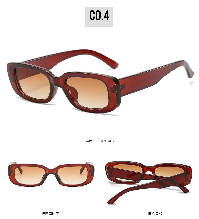 OEC CPO Small Square Sunglasses Women Plastic Frame Orange Gradient Sunglasses Female Trendy Brand Designer Eyeglasses UV400