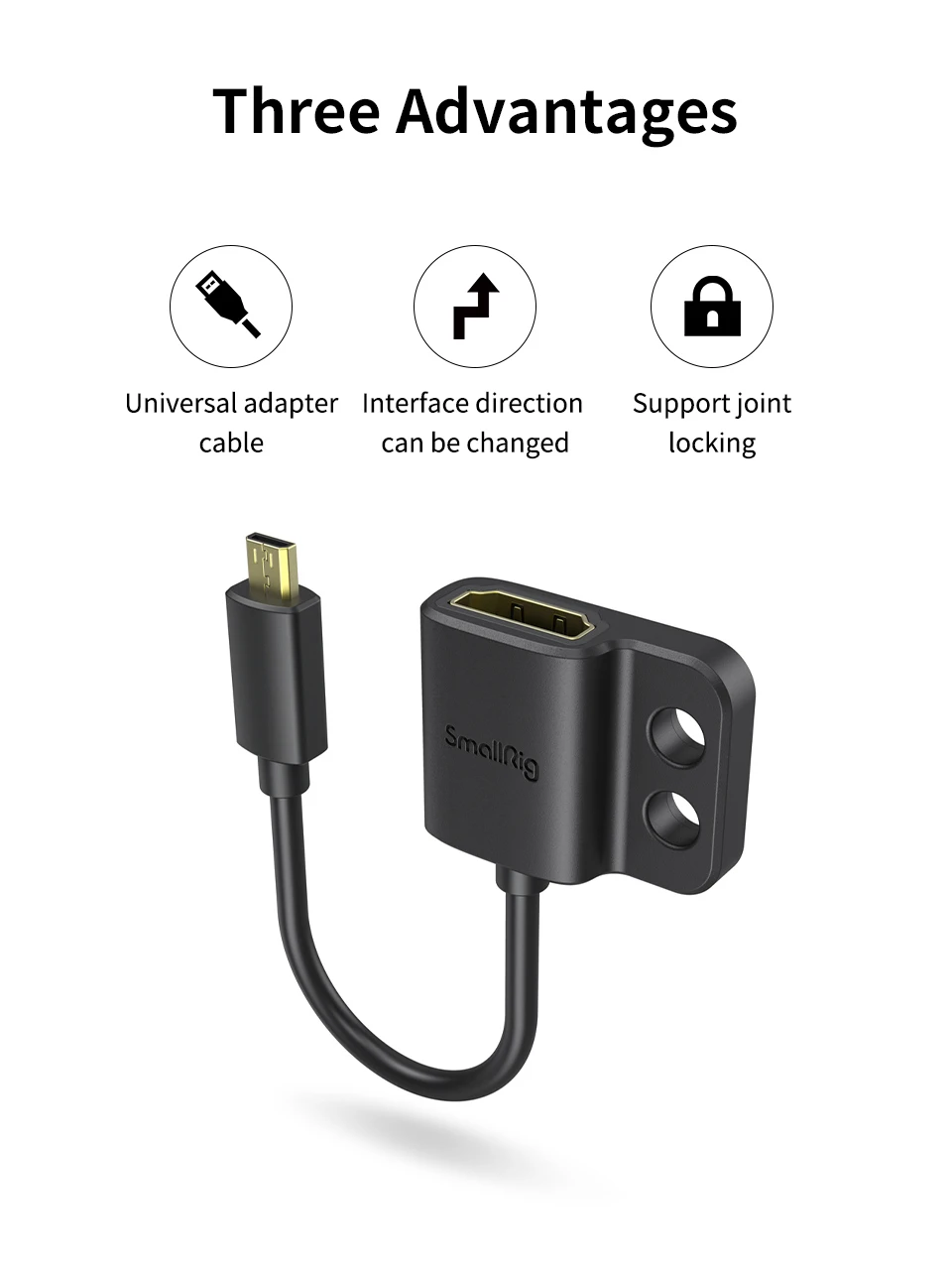 SmallRig Ultra Slim 4K Adapter Cable A to A/C to A /D TO A for BMPCC 4K 6K for Sony A7SIII for Panasonic 3019/3020/3021