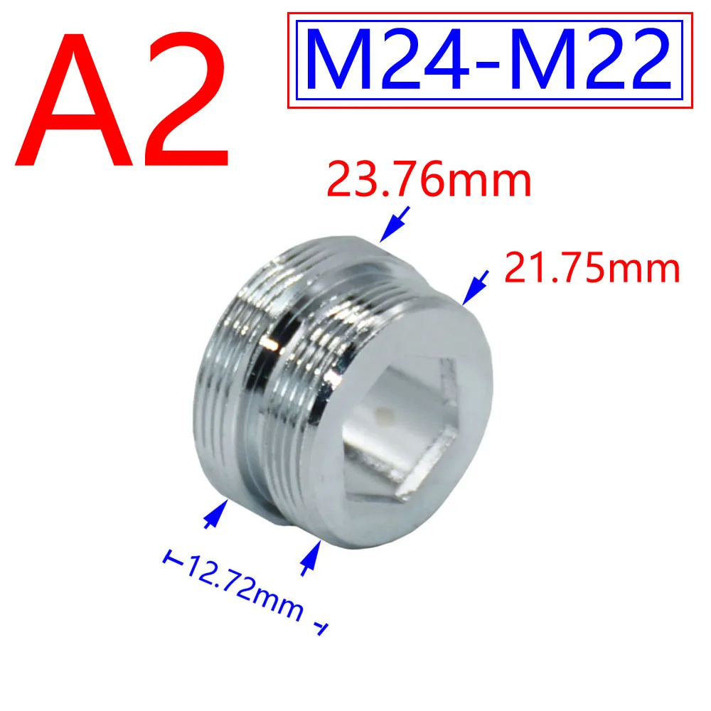 Silver 1/2"/M16/M17/M18/M19/M20/M22/M24/M28/M32 Thread Connector Brass Adapter For Water Faucet Copper Fittings