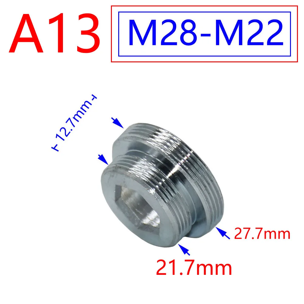 Silver 1/2"/M16/M17/M18/M19/M20/M22/M24/M28/M32 Thread Connector Brass Adapter For Water Faucet Copper Fittings
