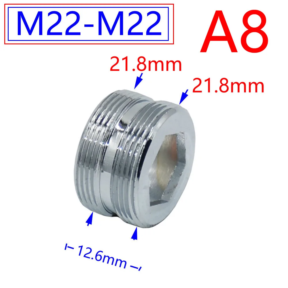 Silver 1/2"/M16/M17/M18/M19/M20/M22/M24/M28/M32 Thread Connector Brass Adapter For Water Faucet Copper Fittings