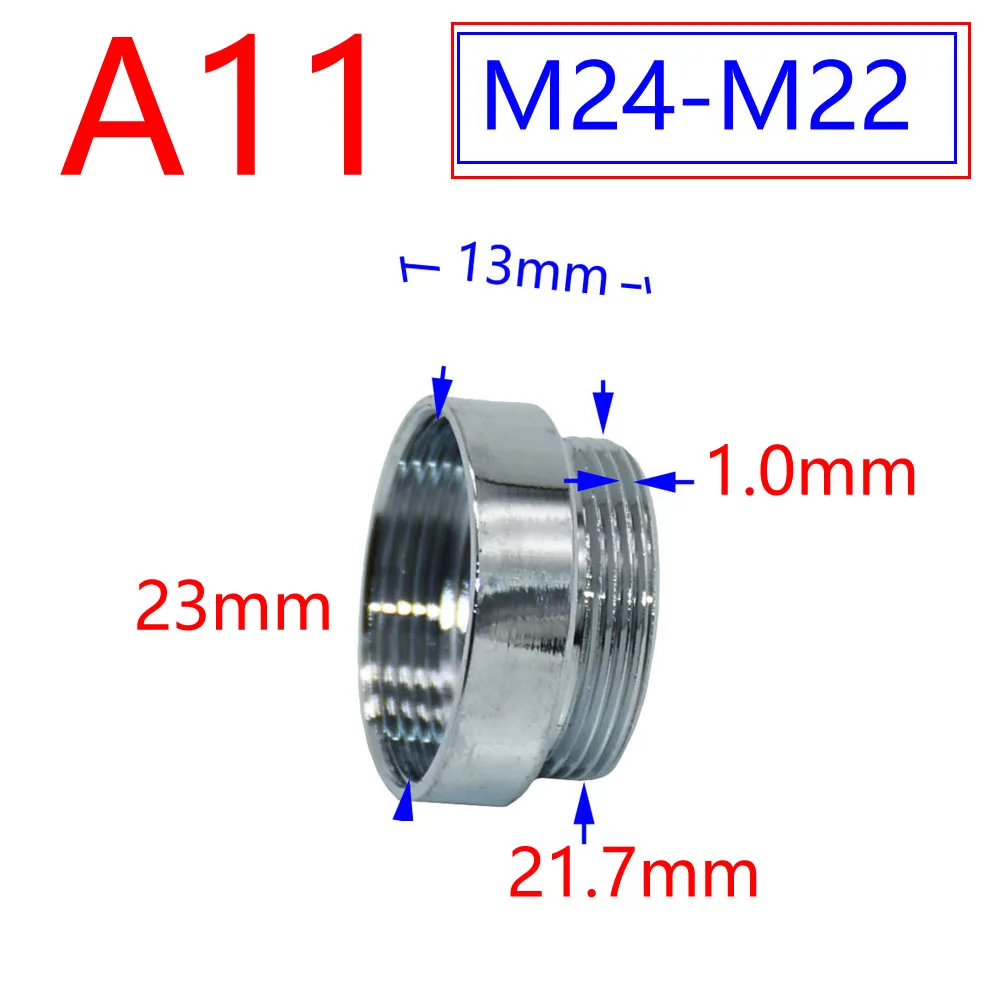 Silver 1/2"/M16/M17/M18/M19/M20/M22/M24/M28/M32 Thread Connector Brass Adapter For Water Faucet Copper Fittings