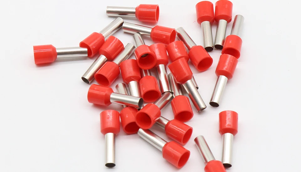 E6012 Tube insulating terminals 6MM2 100PCS/Pack Cable Wire Connector Insulating Crimp Terminal Insulated Connector E-
