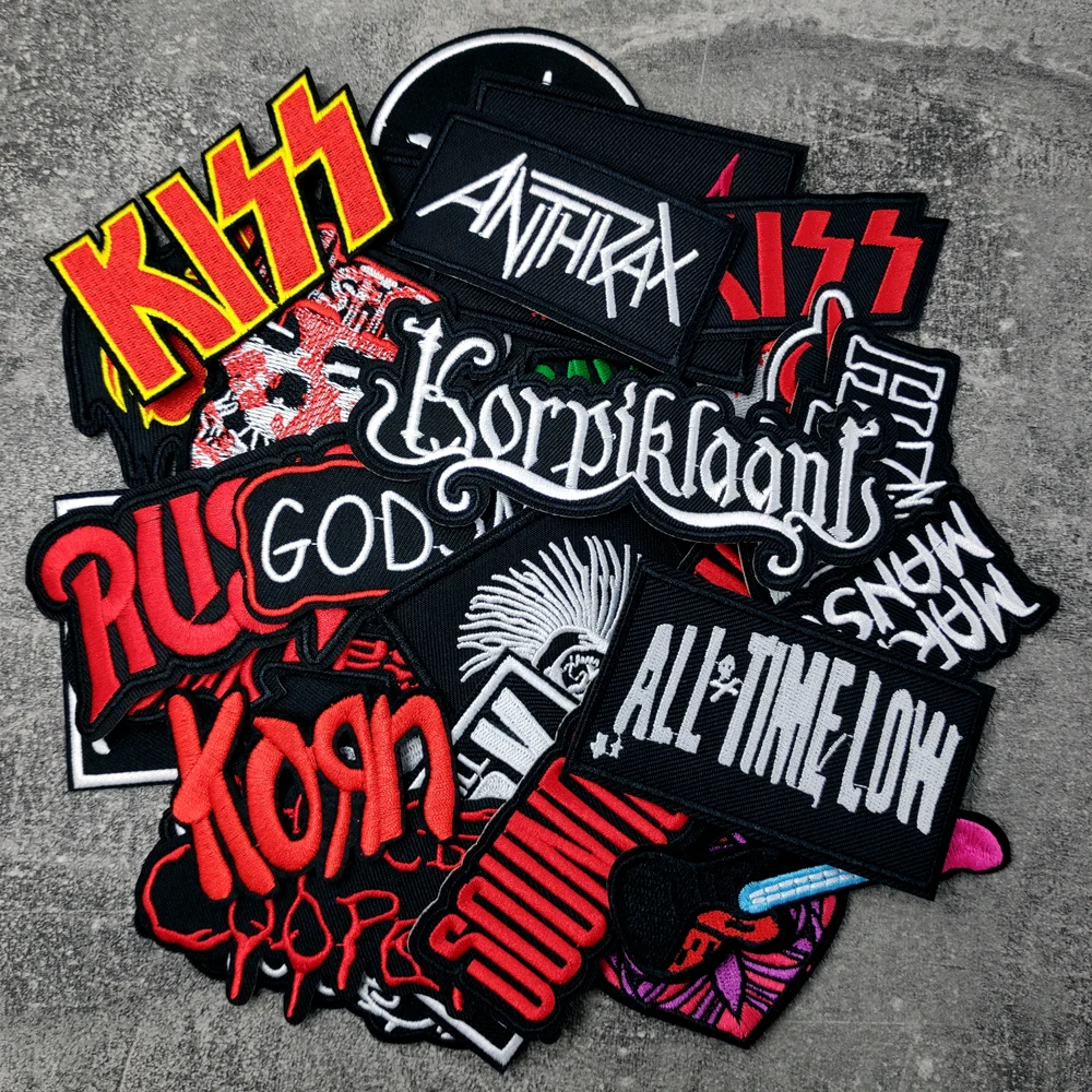 ROCK BAND Iron On Patches Cloth Mend Decorate Clothes Apparel Sewing Decoration Applique Badges Heavy Metal MUSIC
