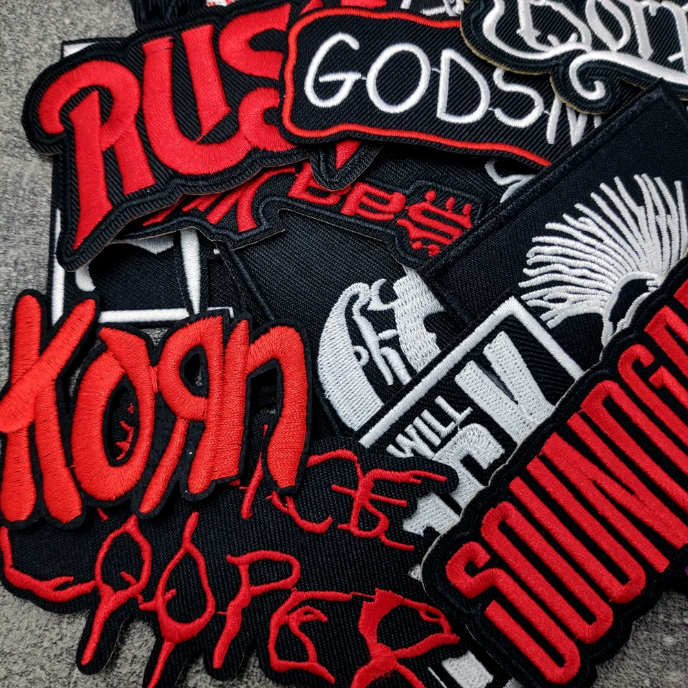 ROCK BAND Iron On Patches Cloth Mend Decorate Clothes Apparel Sewing Decoration Applique Badges Heavy Metal MUSIC