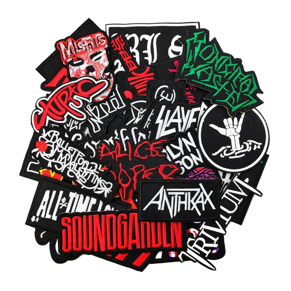 ROCK BAND Iron On Patches Cloth Mend Decorate Clothes Apparel Sewing Decoration Applique Badges Heavy Metal MUSIC
