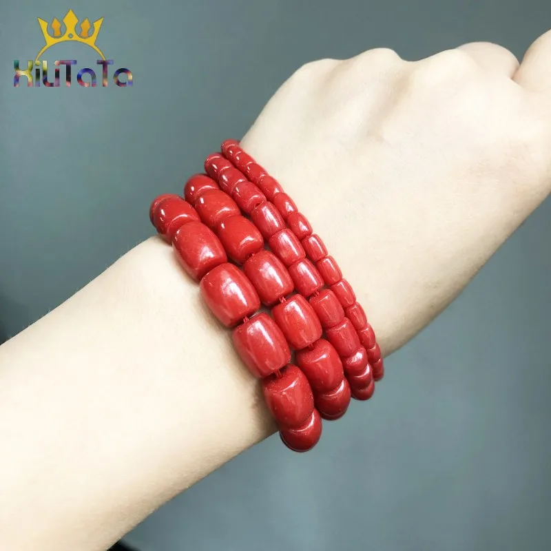 Natural Stone Beads Drum Shape Red Coral Loose Spacer Beads For Jewelry Making DIY Bracelet Earrings Accessories 15'' Strands