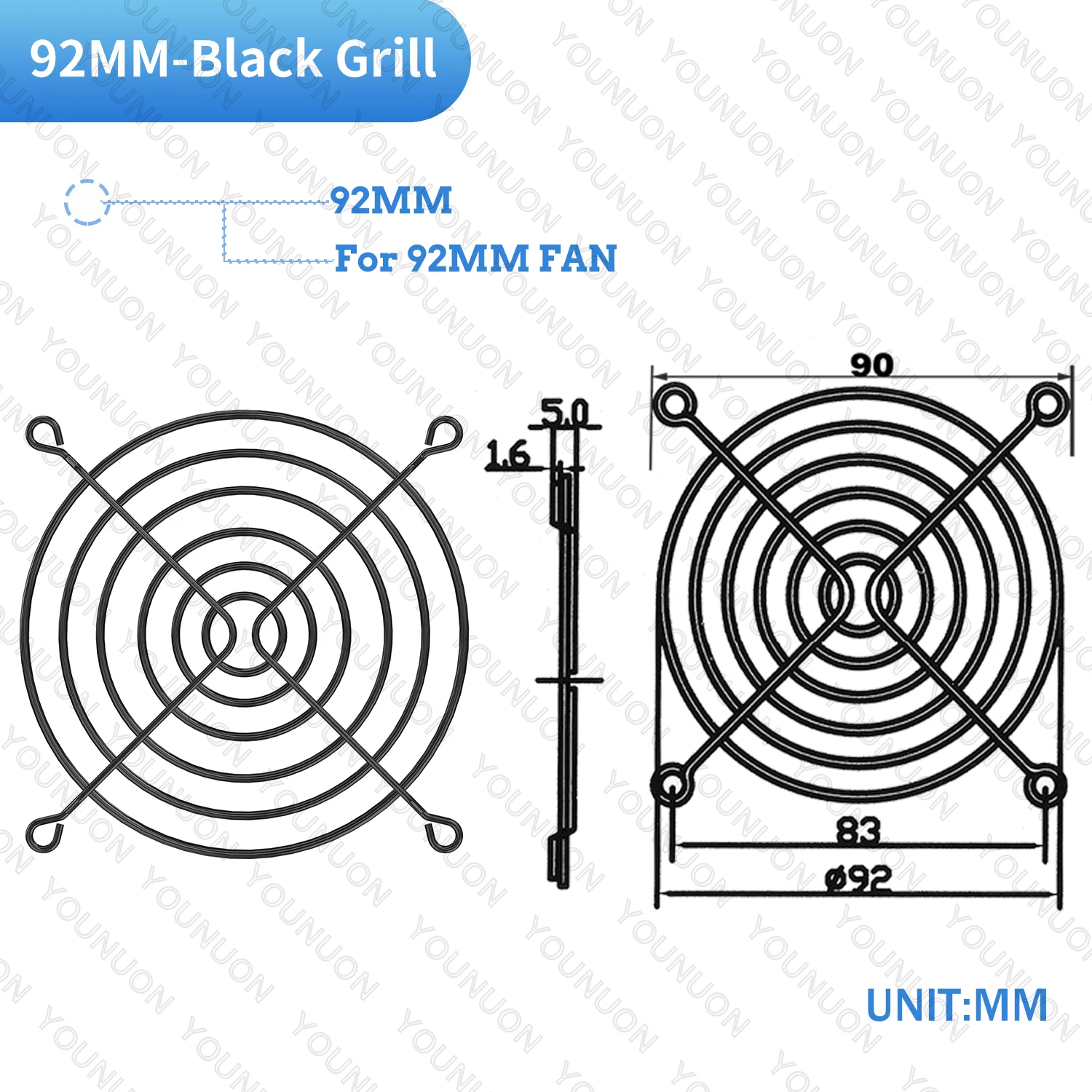 2PCS/5PCS 60mm 80mm 90mm 92mm 120mm 140mm Fan Grills Metal Mesh Finger Guard Protective Net Fan Grill Computer Case Fan Grill
