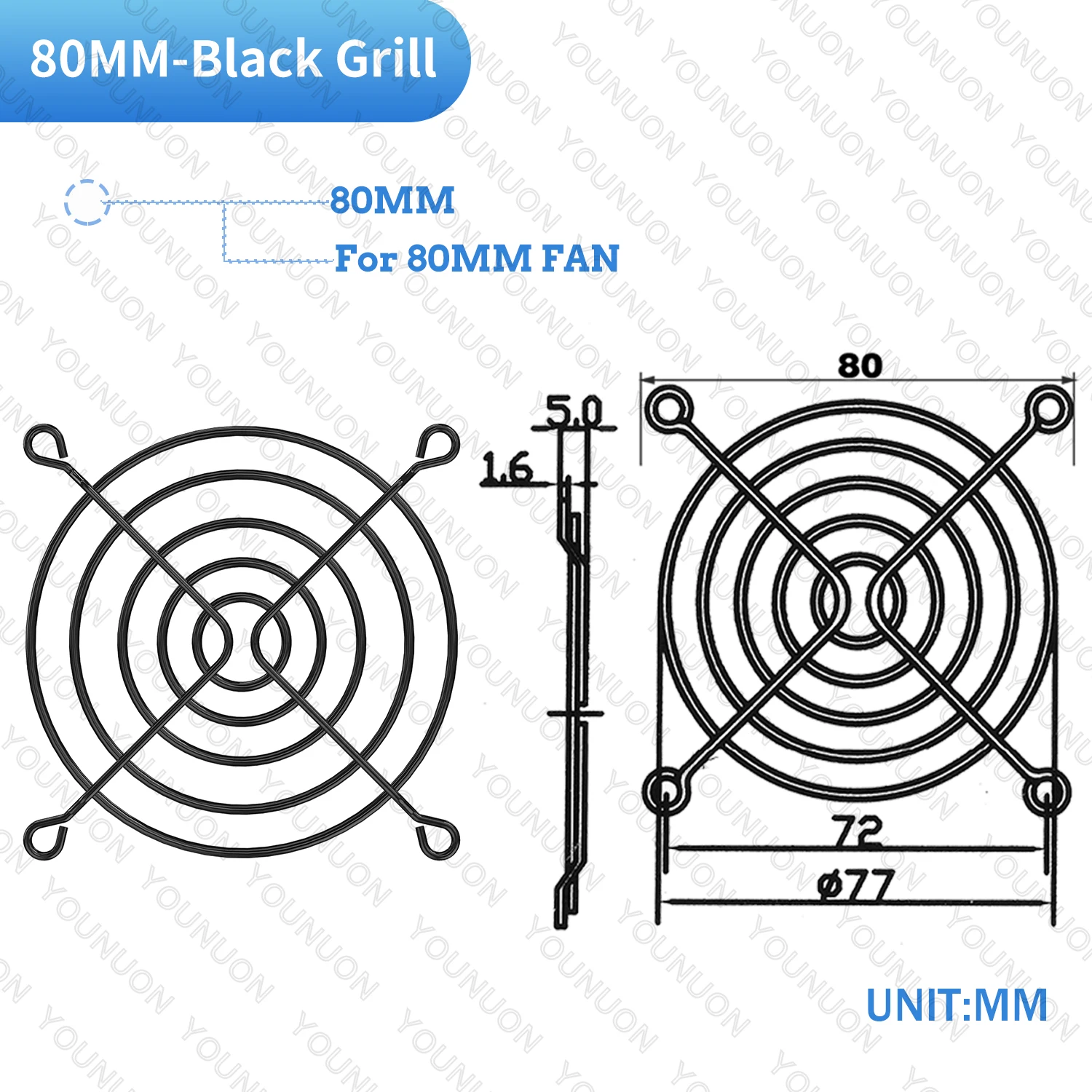 2PCS/5PCS 60mm 80mm 90mm 92mm 120mm 140mm Fan Grills Metal Mesh Finger Guard Protective Net Fan Grill Computer Case Fan Grill