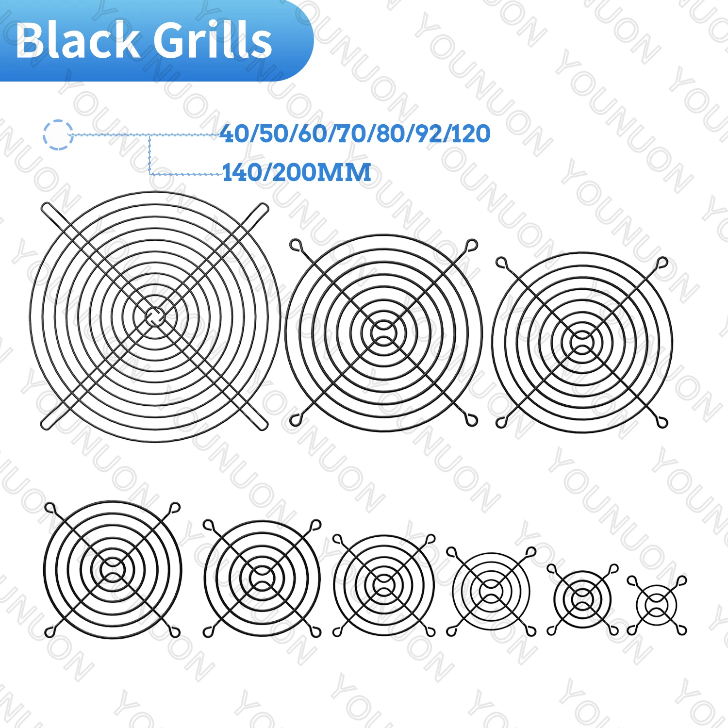 2PCS/5PCS 60mm 80mm 90mm 92mm 120mm 140mm Fan Grills Metal Mesh Finger Guard Protective Net Fan Grill Computer Case Fan Grill