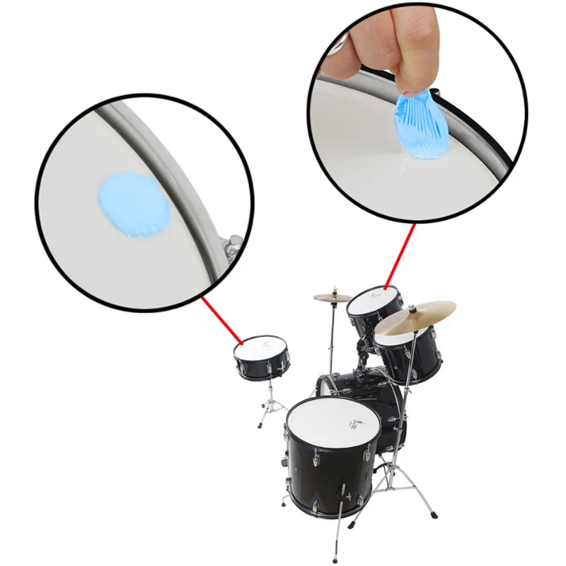 6/12/24Pcs Drum Mute Pad Transparent Silicone Jazz Snare Drum Muffler 3 Colors Optional/A Great Assistant for Drum Set Players