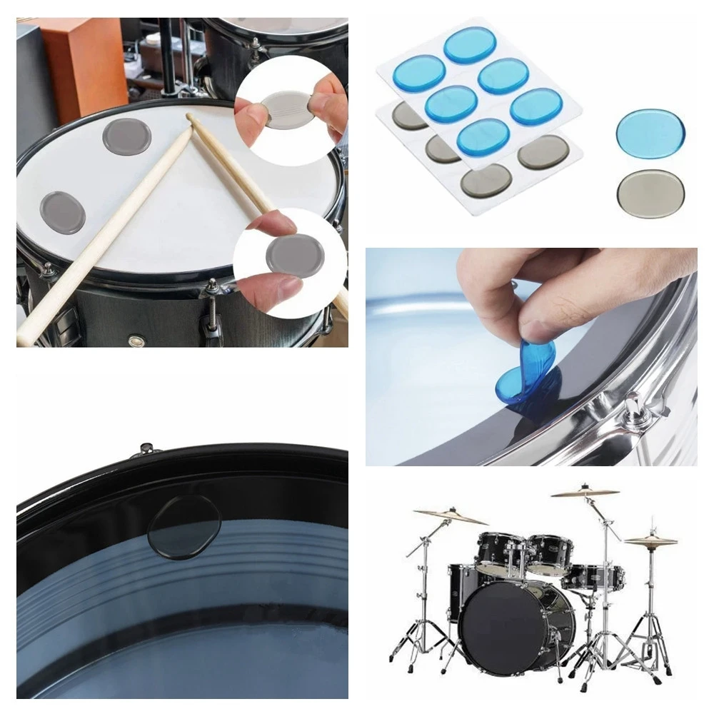 6/12/24Pcs Drum Mute Pad Transparent Silicone Jazz Snare Drum Muffler 3 Colors Optional/A Great Assistant for Drum Set Players
