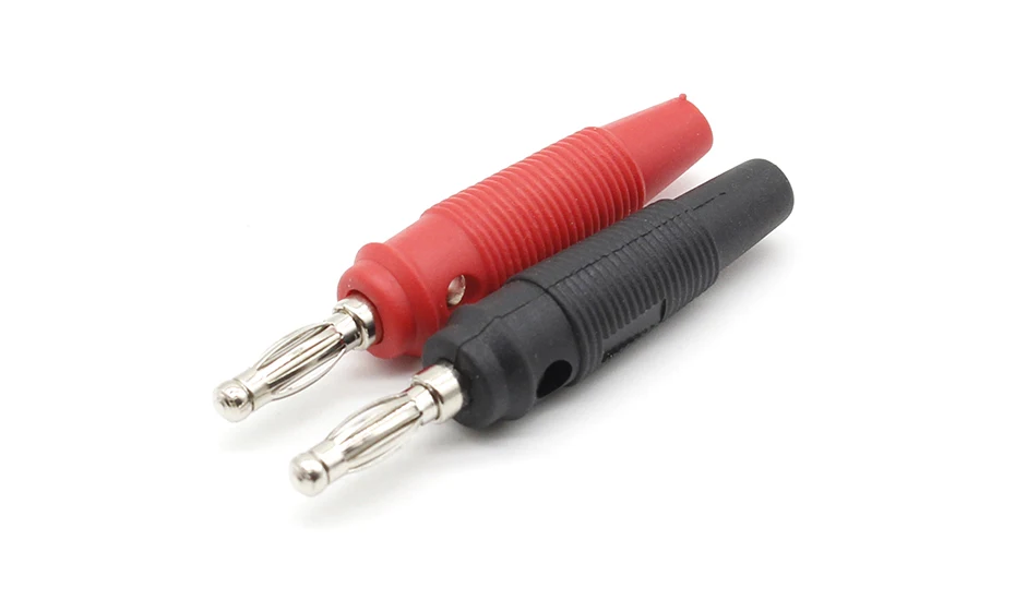 10Pcs/lot Red and Black 4mm Solderless Side Stackable Banana Plug