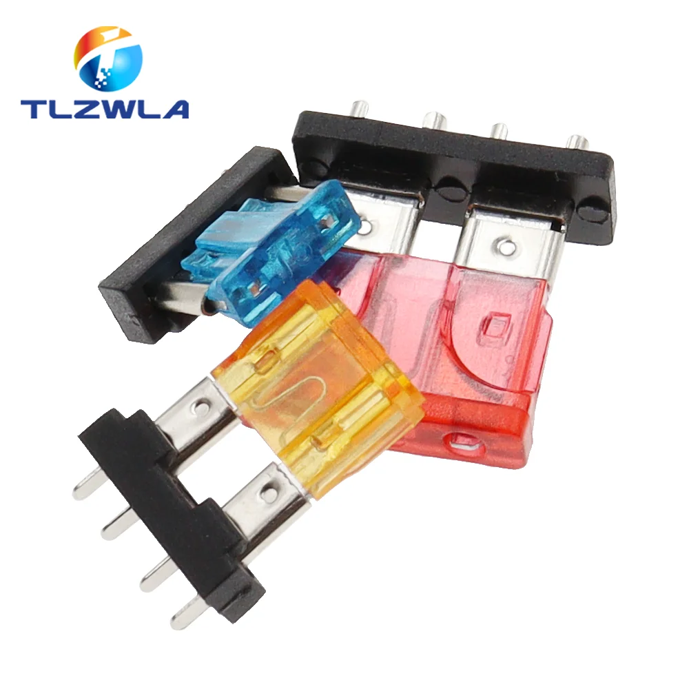 10PCS Car Fuse Holder PCB Board Standard Mini Micro Small Blade Auto Automotive Boat 32V For PCB Board Safety Clip Insertion Typ