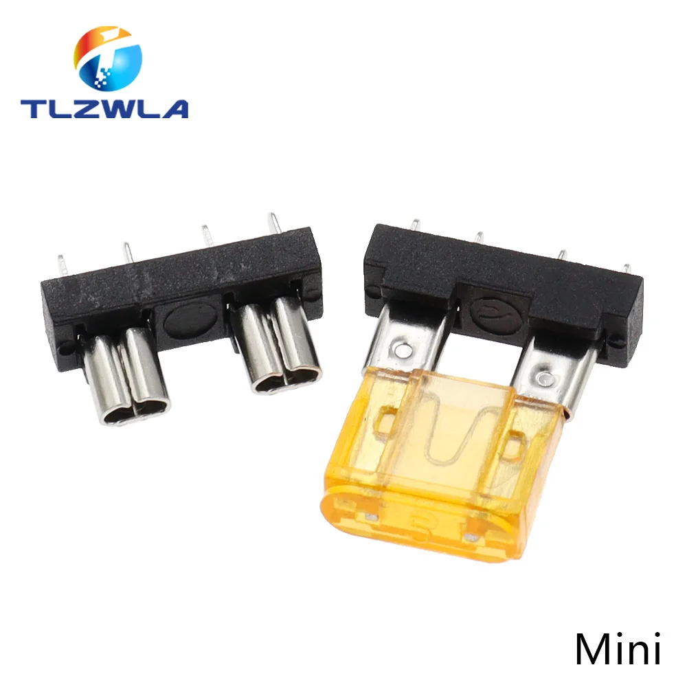 10PCS Car Fuse Holder PCB Board Standard Mini Micro Small Blade Auto Automotive Boat 32V For PCB Board Safety Clip Insertion Typ