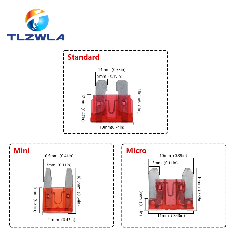10PCS Car Fuse Holder PCB Board Standard Mini Micro Small Blade Auto Automotive Boat 32V For PCB Board Safety Clip Insertion Typ