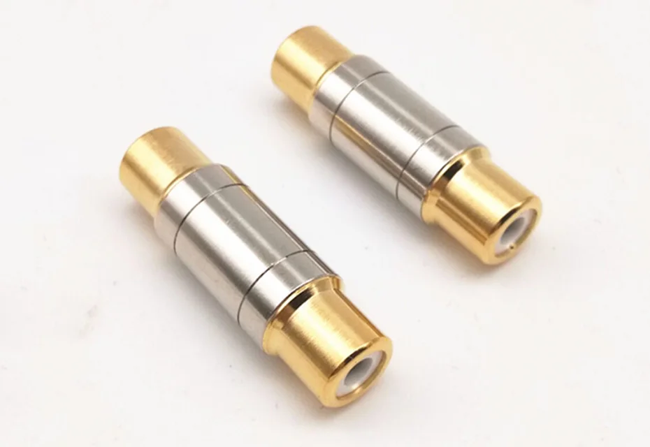 2pcs/lot Dual RCA Connectors High Quality RCA Female to Female Jack Socket Straight Adapter Gold Plated Speaker Cable Extender