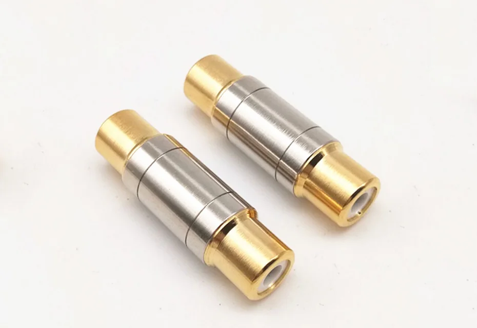 2pcs/lot Dual RCA Connectors High Quality RCA Female to Female Jack Socket Straight Adapter Gold Plated Speaker Cable Extender