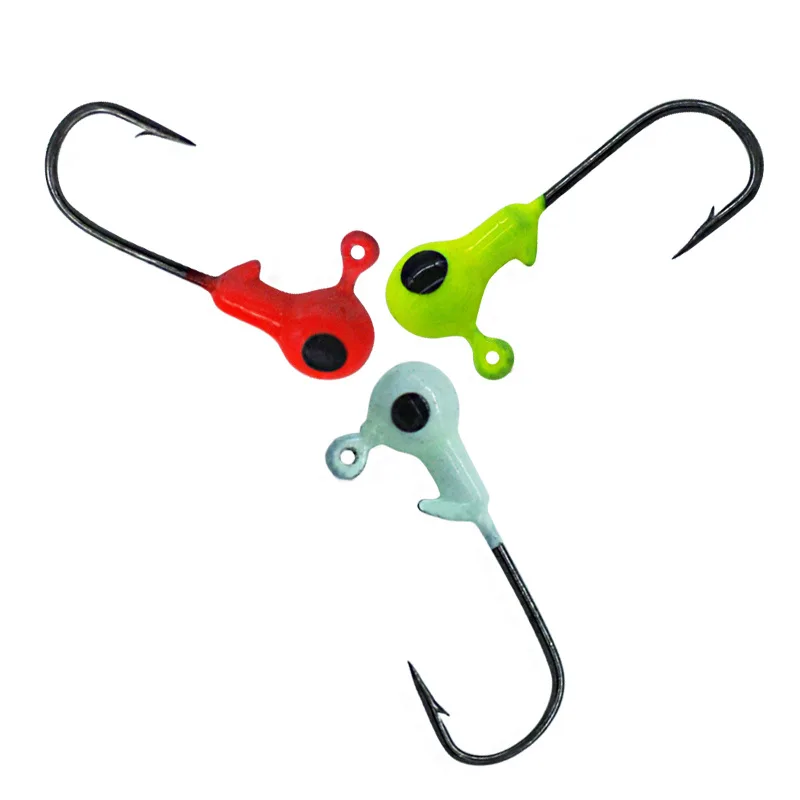 10Pcs/Lot Crank Color Mixing Jig Head Hook 1.2g Fishing Hook Lead Jig Lure Hard Baits Soft Worm Fishing Tackle Accessories
