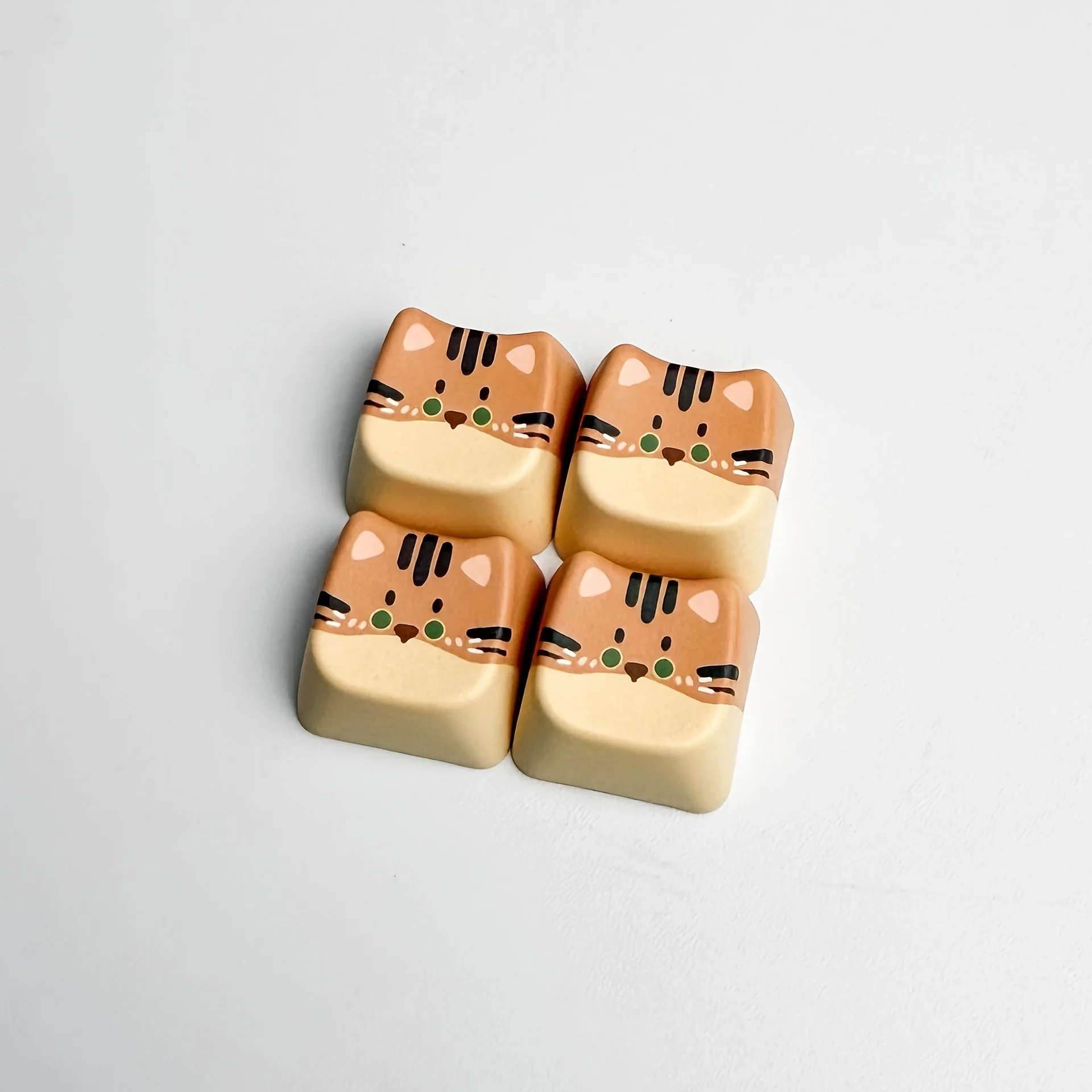 Cute Cat 4 in 1 Keyboard Button Keychain with Adorable Design