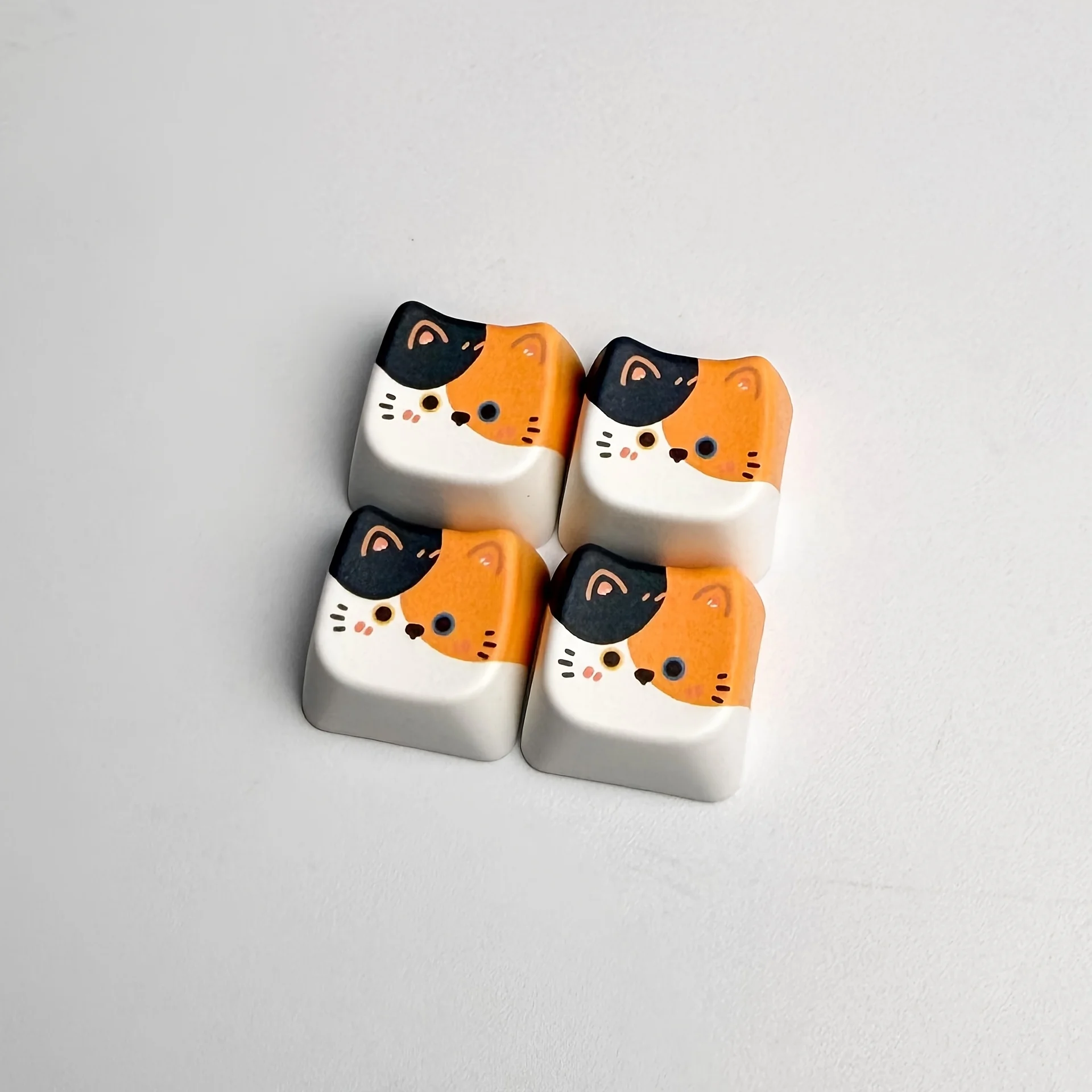 Cute Cat 4 in 1 Keyboard Button Keychain with Adorable Design