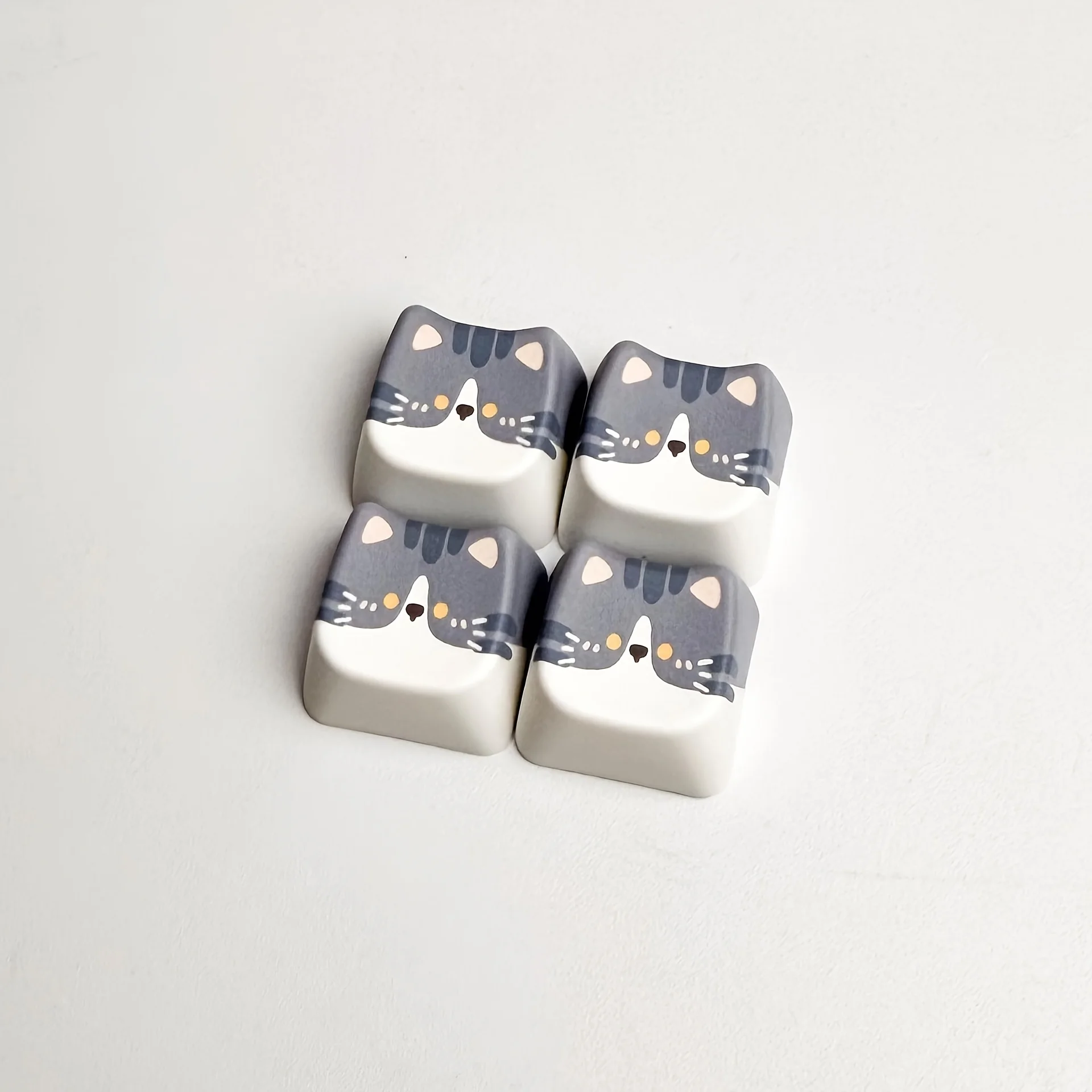 Cute Cat 4 in 1 Keyboard Button Keychain with Adorable Design