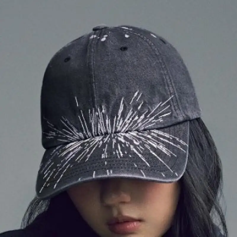 1pc Kpop "What Is Your Love Song" Same Knitted Embroidery Caps for Women,Tour Concert Cap Outdoor Retro Washed Baseball Caps 모자