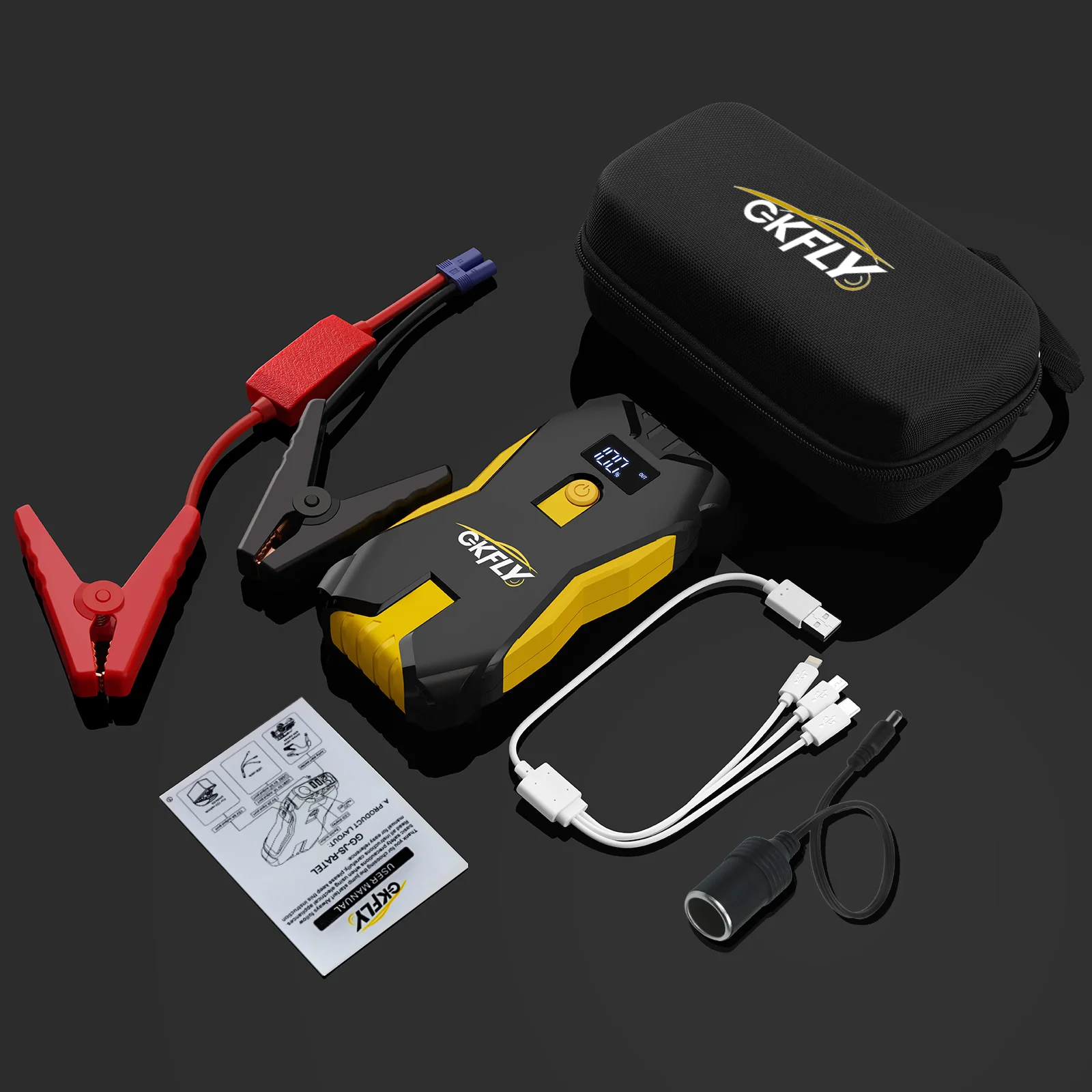 GKFLY 3000A 4000A Car Jump Starter Portable Power Bank Car Battery Booster 12V Car Starting Device for Petrol Diesel 6.0L 5.0L