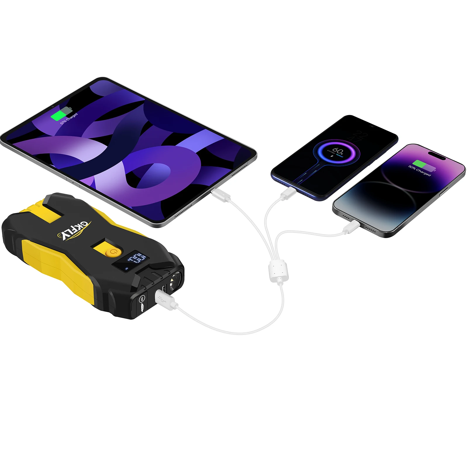 GKFLY 3000A 4000A Car Jump Starter Portable Power Bank Car Battery Booster 12V Car Starting Device for Petrol Diesel 6.0L 5.0L