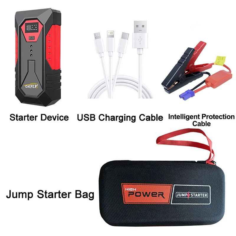 GKFLY 3000A 4000A Car Jump Starter Portable Power Bank Car Battery Booster 12V Car Starting Device for Petrol Diesel 6.0L 5.0L