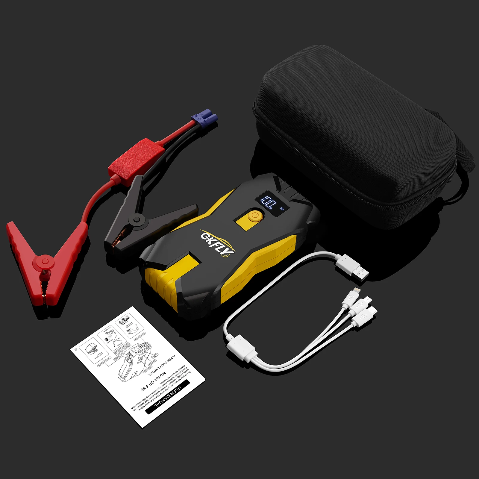 GKFLY 3000A 4000A Car Jump Starter Portable Power Bank Car Battery Booster 12V Car Starting Device for Petrol Diesel 6.0L 5.0L