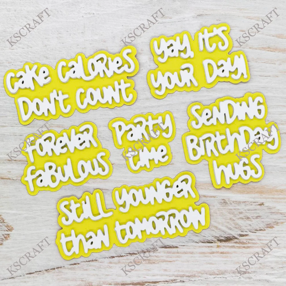 KSCRAFT Birthday Sentiments Cutting Dies Stencils for DIY Scrapbooking Decorative Embossing DIY Paper Cards