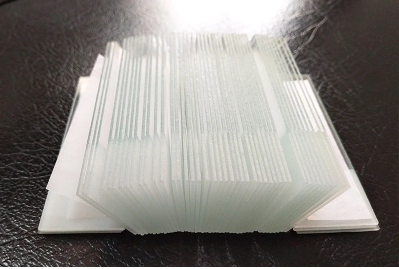50PCS 25x76 mm Blank Microscope Glass Slides Single Side Frosted Slides for Lab Preparation of Specimen and Science
