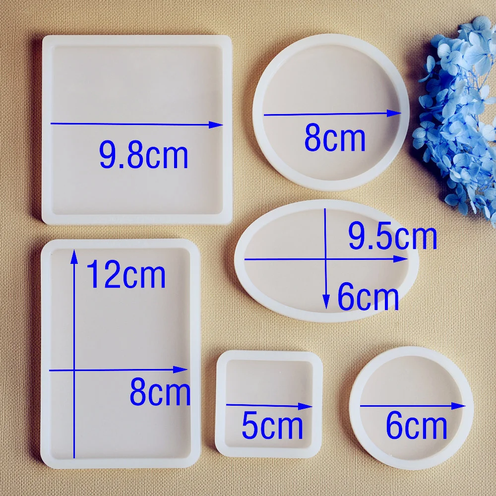SNASAN Square Round Oval Rectangle Scrapbooking Silicone Mold For Jewelry Resin Silicone Mould Handmade DIY Epoxy Resin Molds