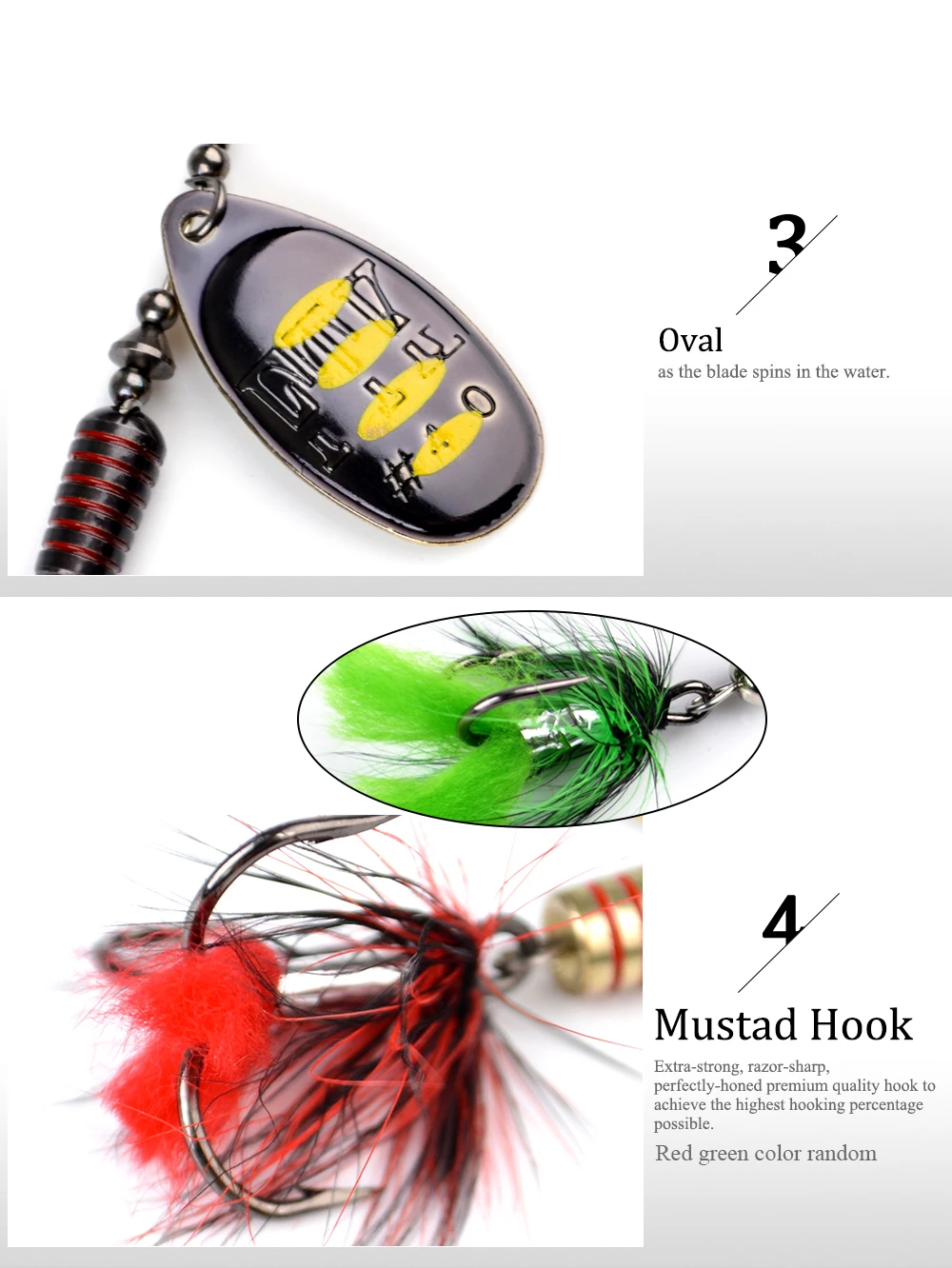 FTK Spinner Bait Fishing Lure Spoon 1pc Feather Saltwater Lure Accessories Treble Hook Metal Hard Lure Wobblers Tackle